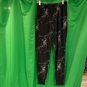 Black and White Marble Print Joggers